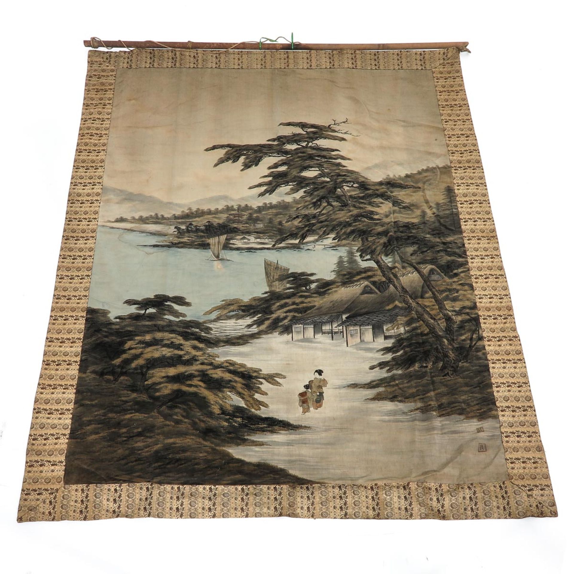 A Large Japanese Hanging Textile