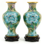 A Pair of Cloisonne Vases