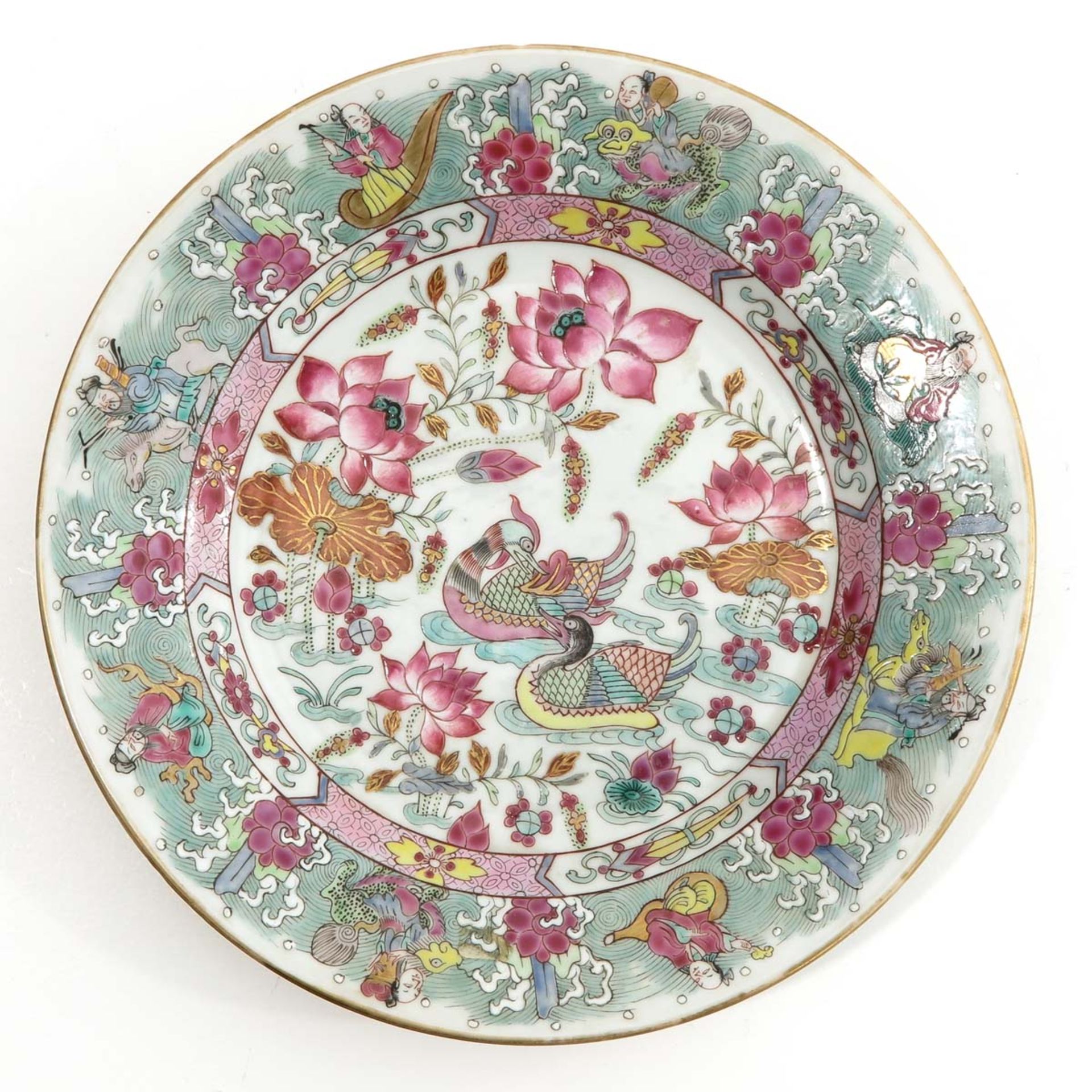 A Famille Rose Immortal Plate