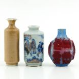 A Set of 3 Snuff Bottles