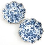 A Pair of Blue and White Plates