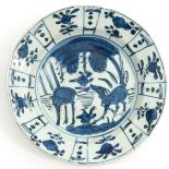A Blue and White Ming Dish