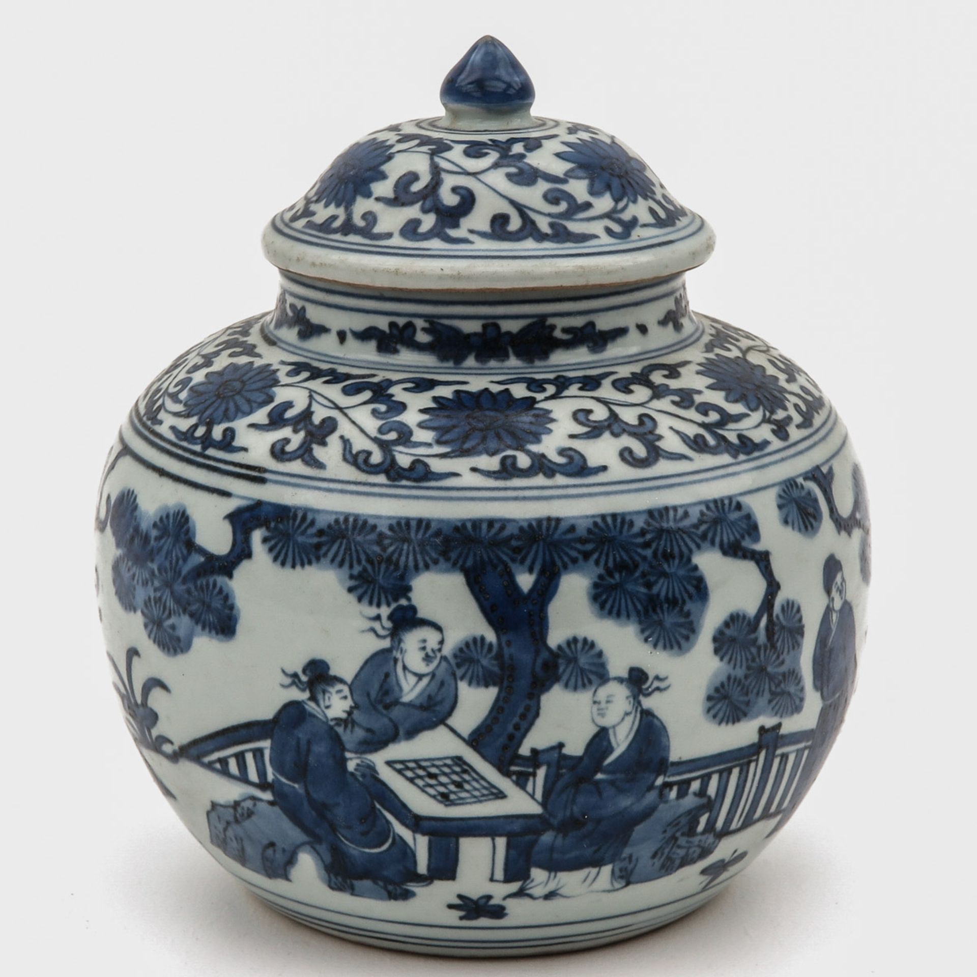 A BLue and White Jar with Cover