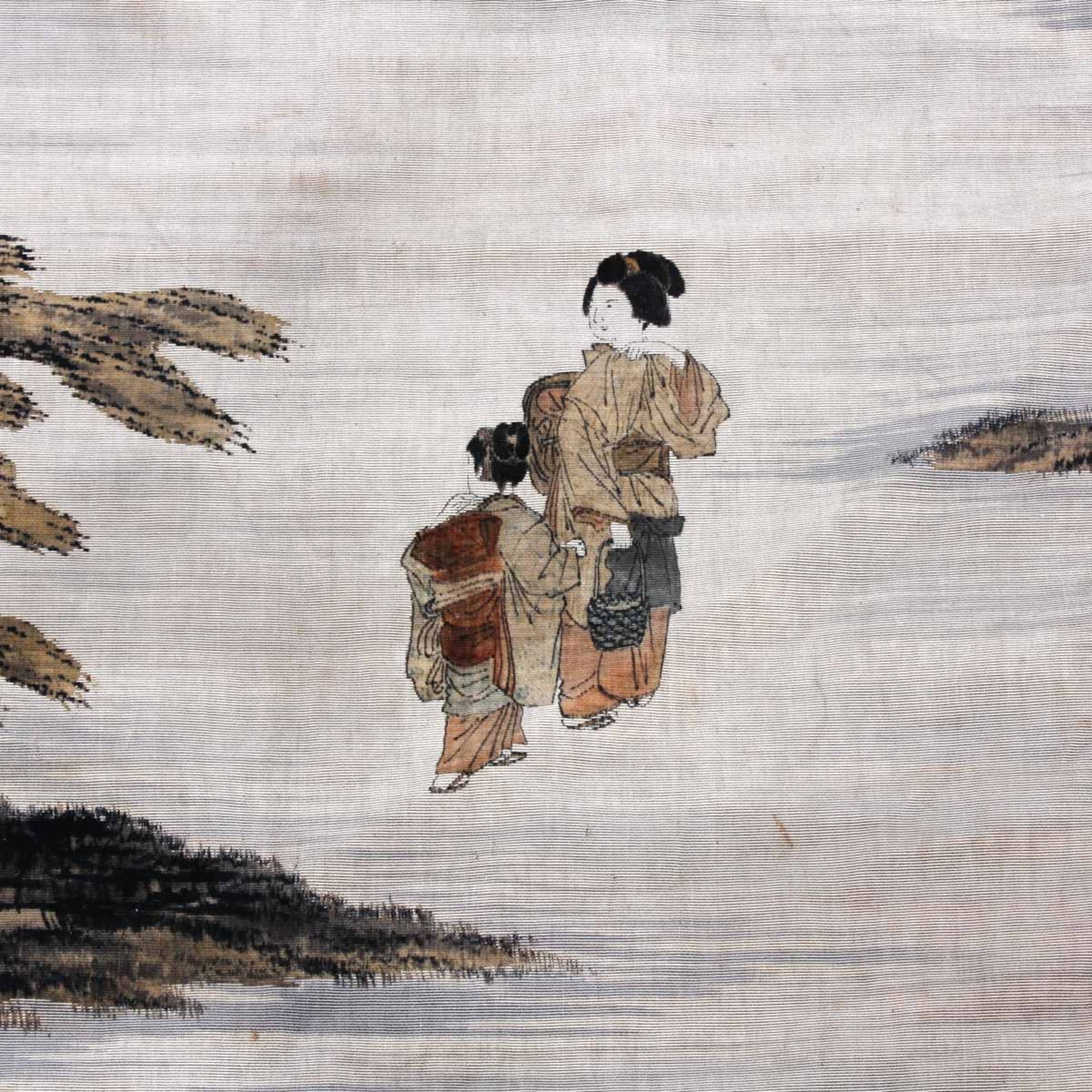 A Large Japanese Hanging Textile - Bild 4 aus 7