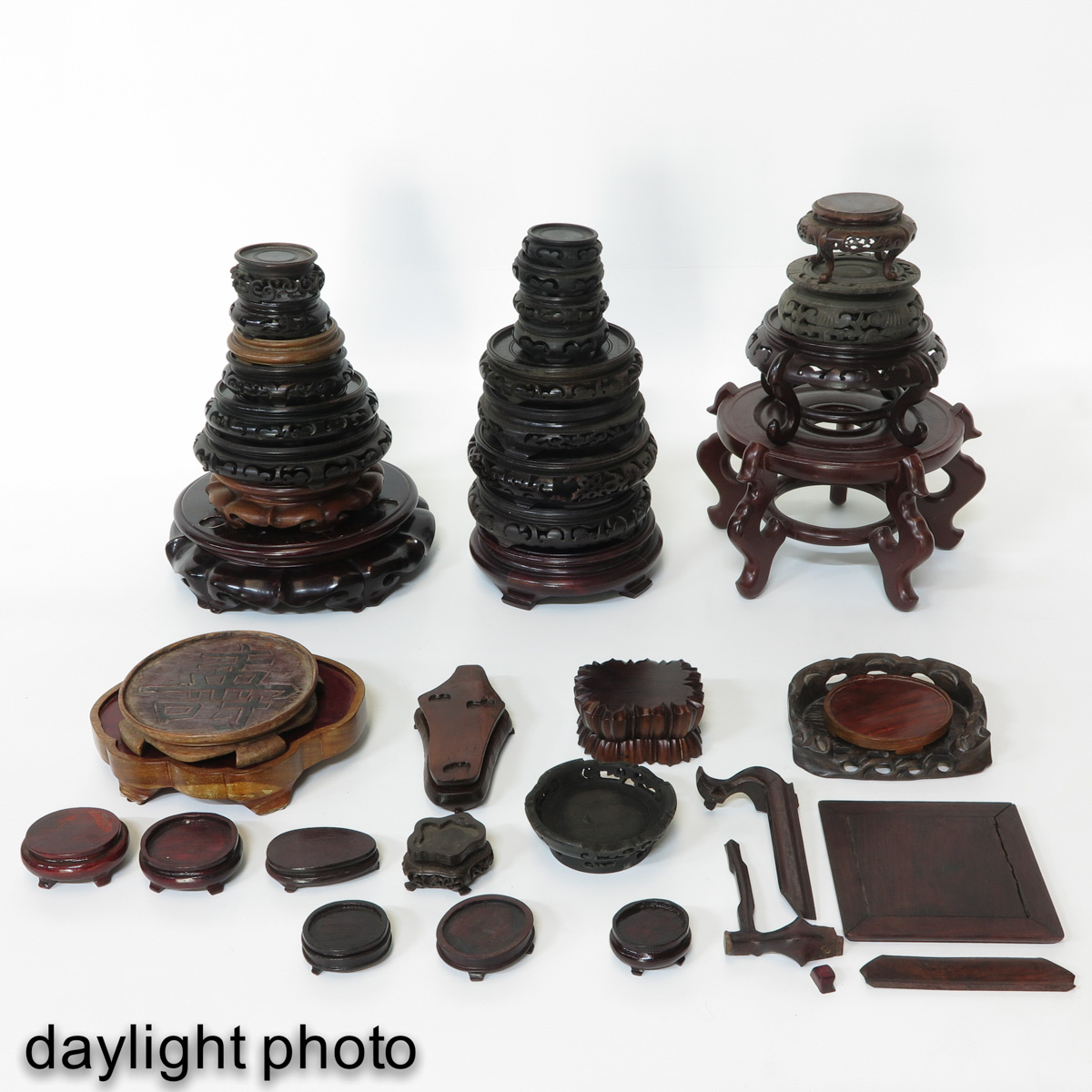 A Large Selection of Carved Wood Bases - Image 6 of 10