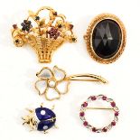 A Collection of 5 Brooches