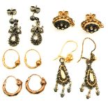 A Collection of 5 Pair of Diamond Earrings