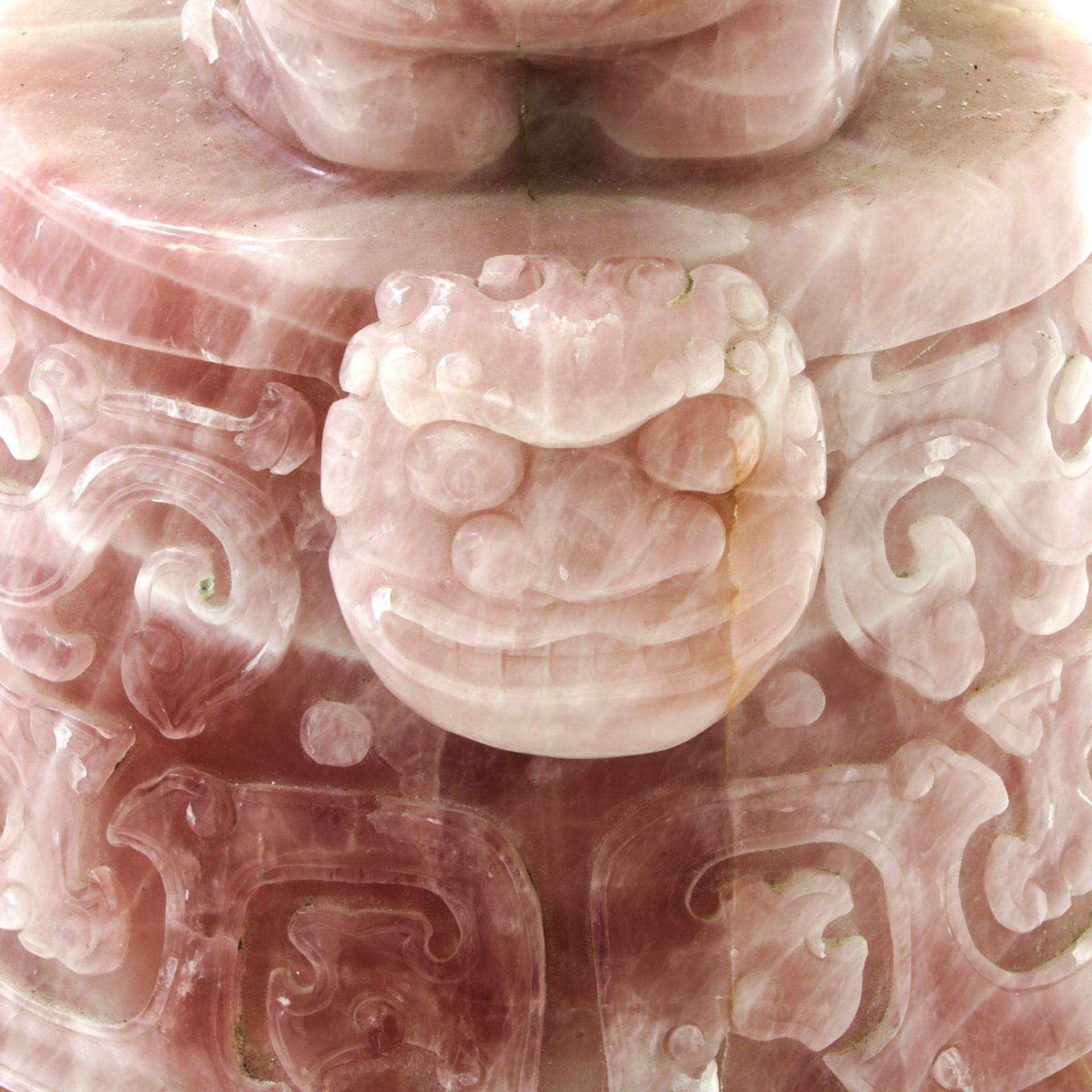 A Large Rose Quartz Censer and Cover - Image 10 of 10