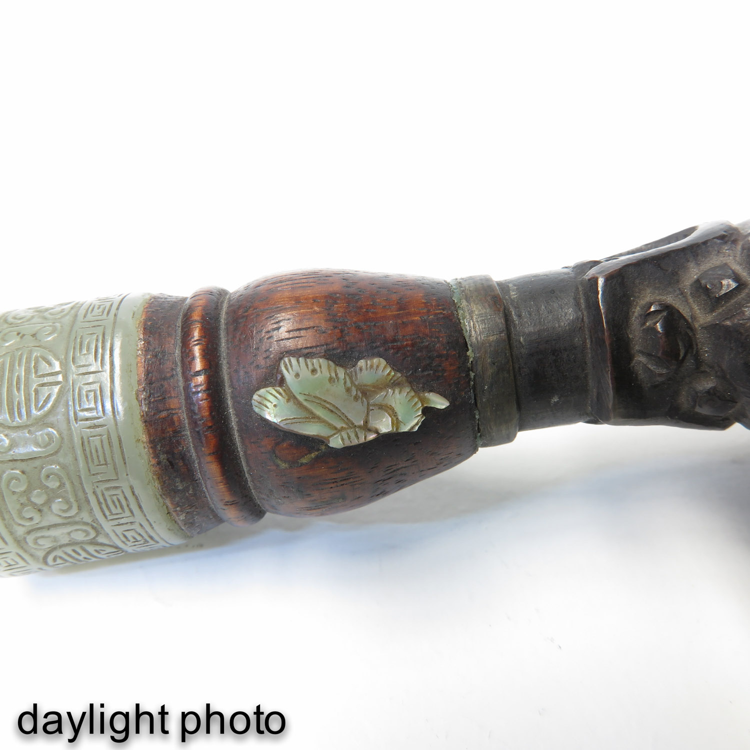 A Bronze Chinese Iron with Jade Handle - Image 10 of 10