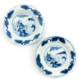 A Pair of Blue and White Small Plates