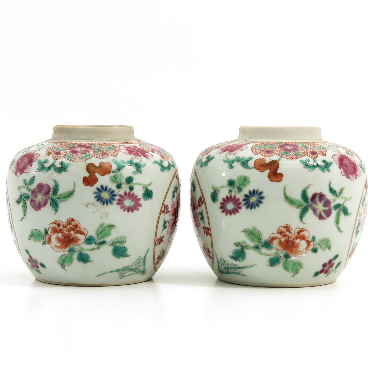 A Pair of Famille Rose Ginger Jars - Image 4 of 9