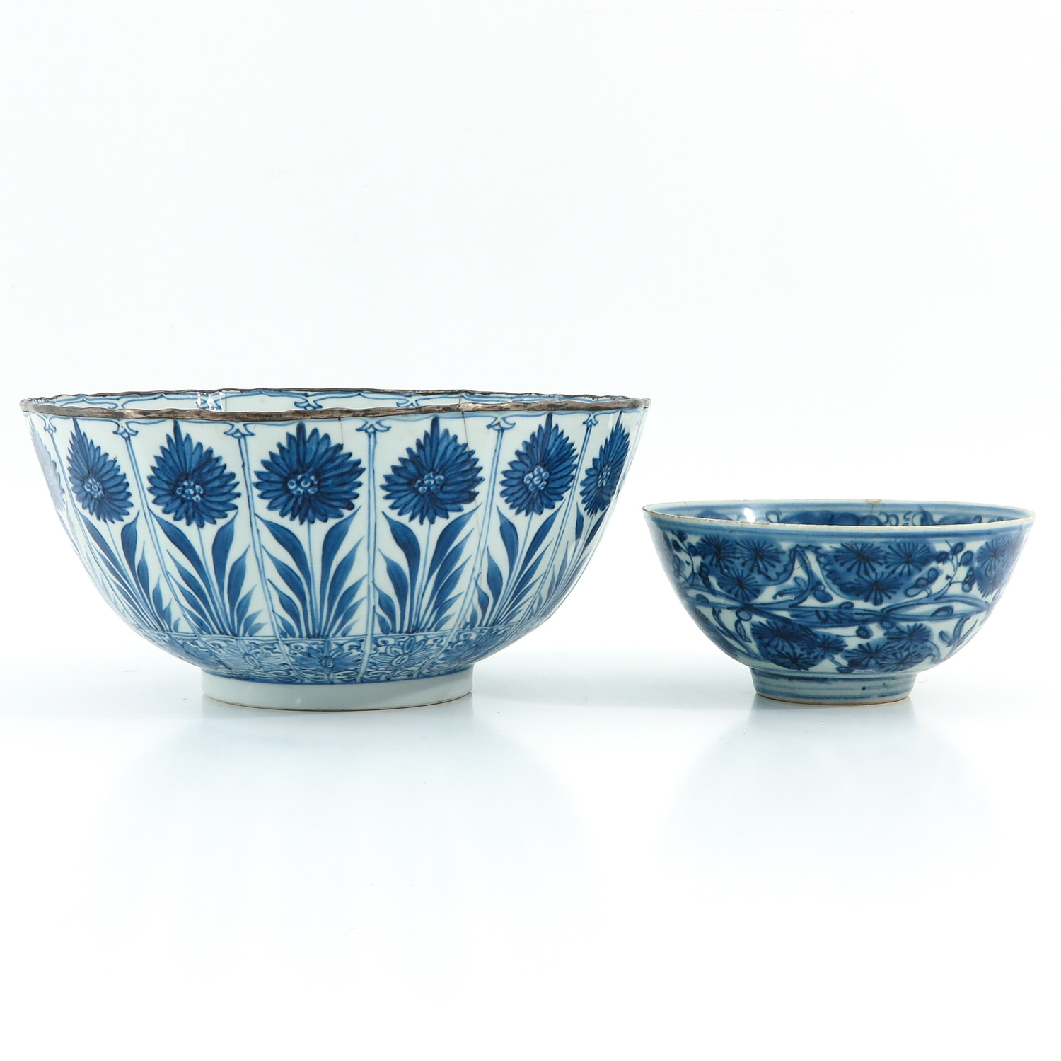 Two Blue and White Bowls