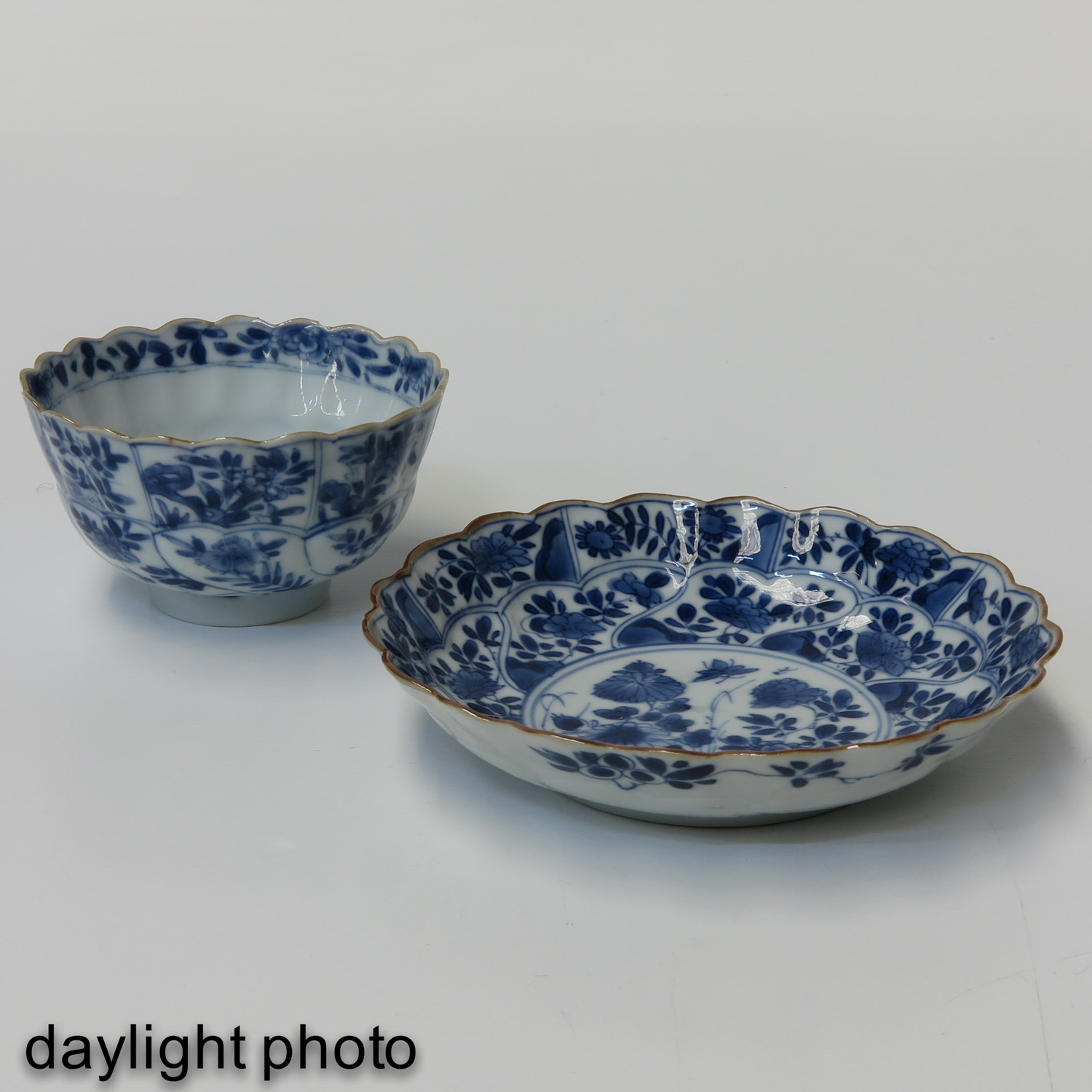 A Blue and White Cup and Saucer - Image 7 of 10