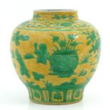 A Yellow and Green Glaze Jar
