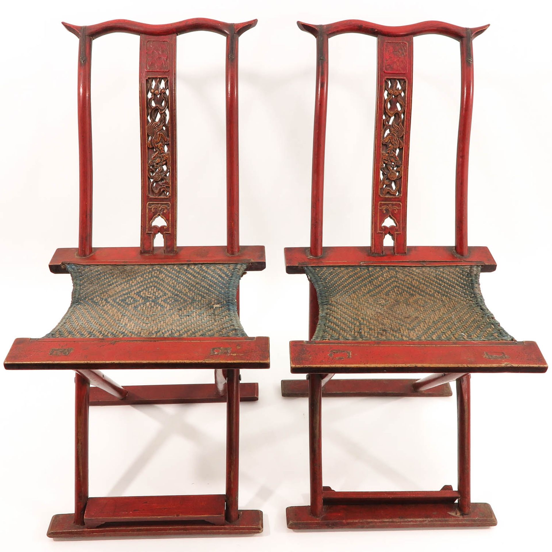 A Pair of Chinese Folding Chairs - Image 5 of 9
