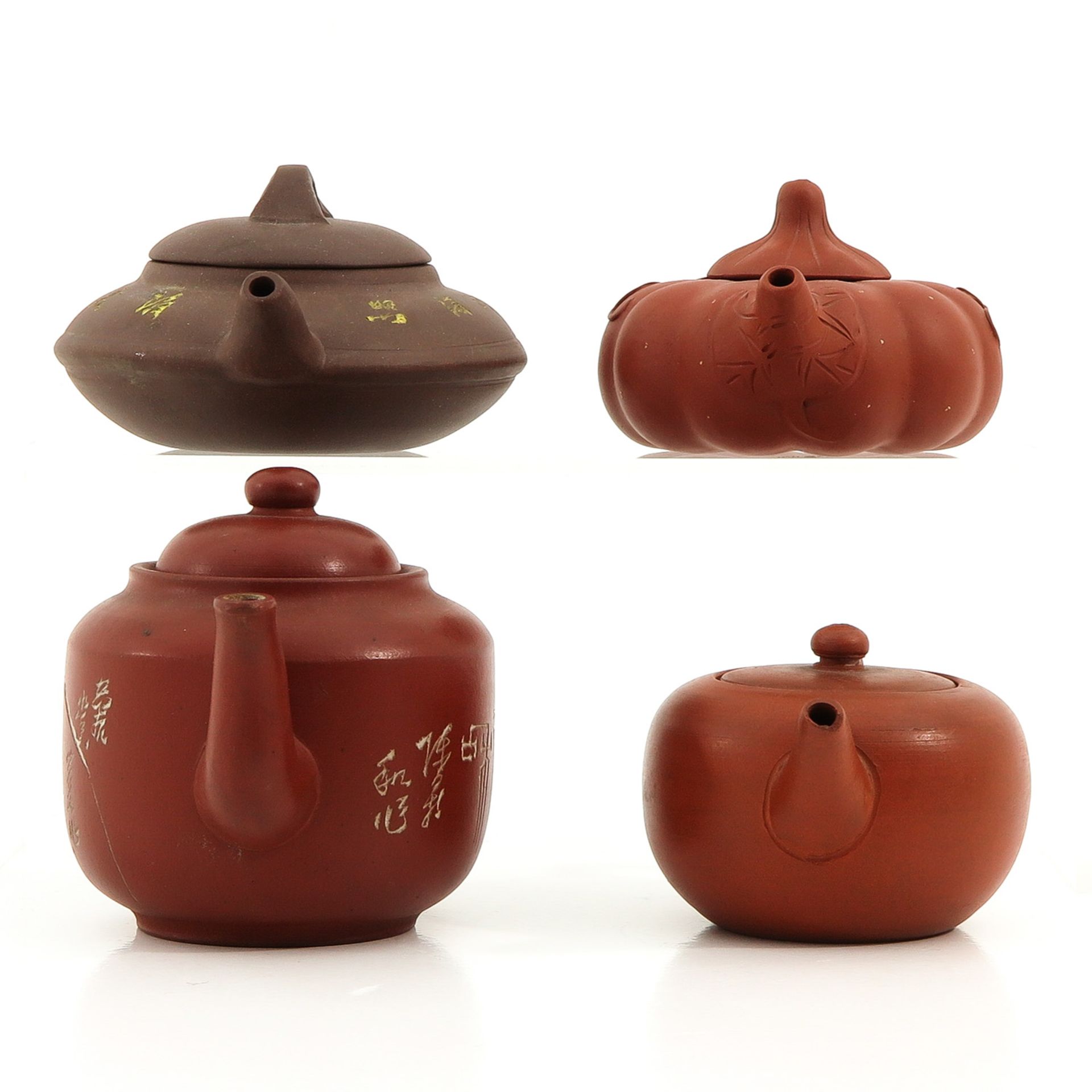 A Collection of 4 Yixing Teapots - Bild 4 aus 10