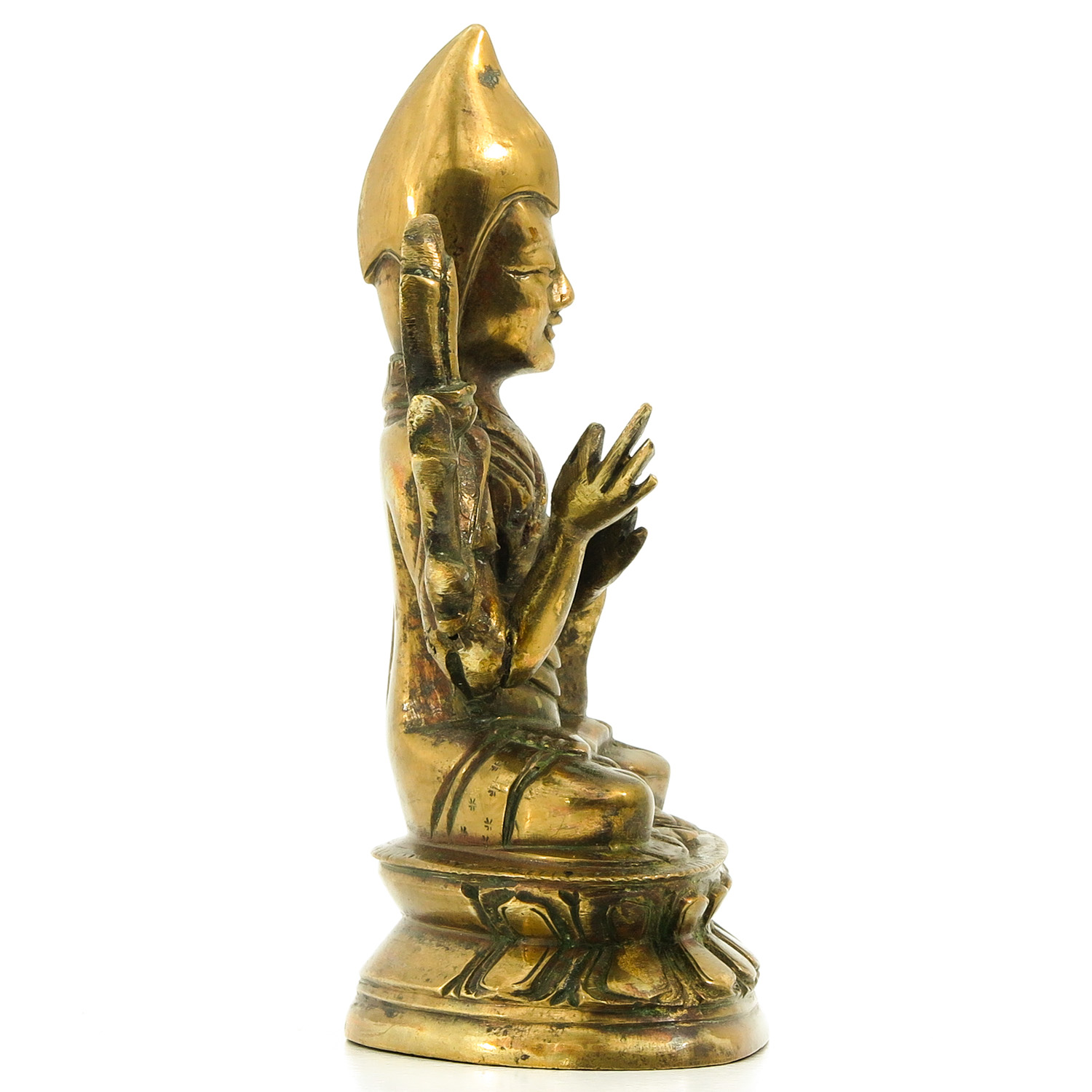 A Bronze Tibetan Lama Sculpture - Image 4 of 9