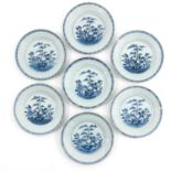A Series of 7 Blue and White Plates