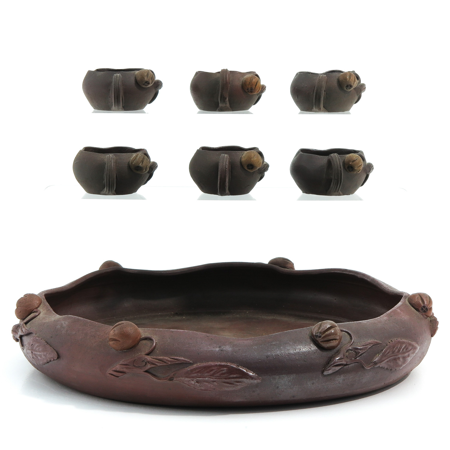 A Yixing Tray and 6 Cups - Image 4 of 10