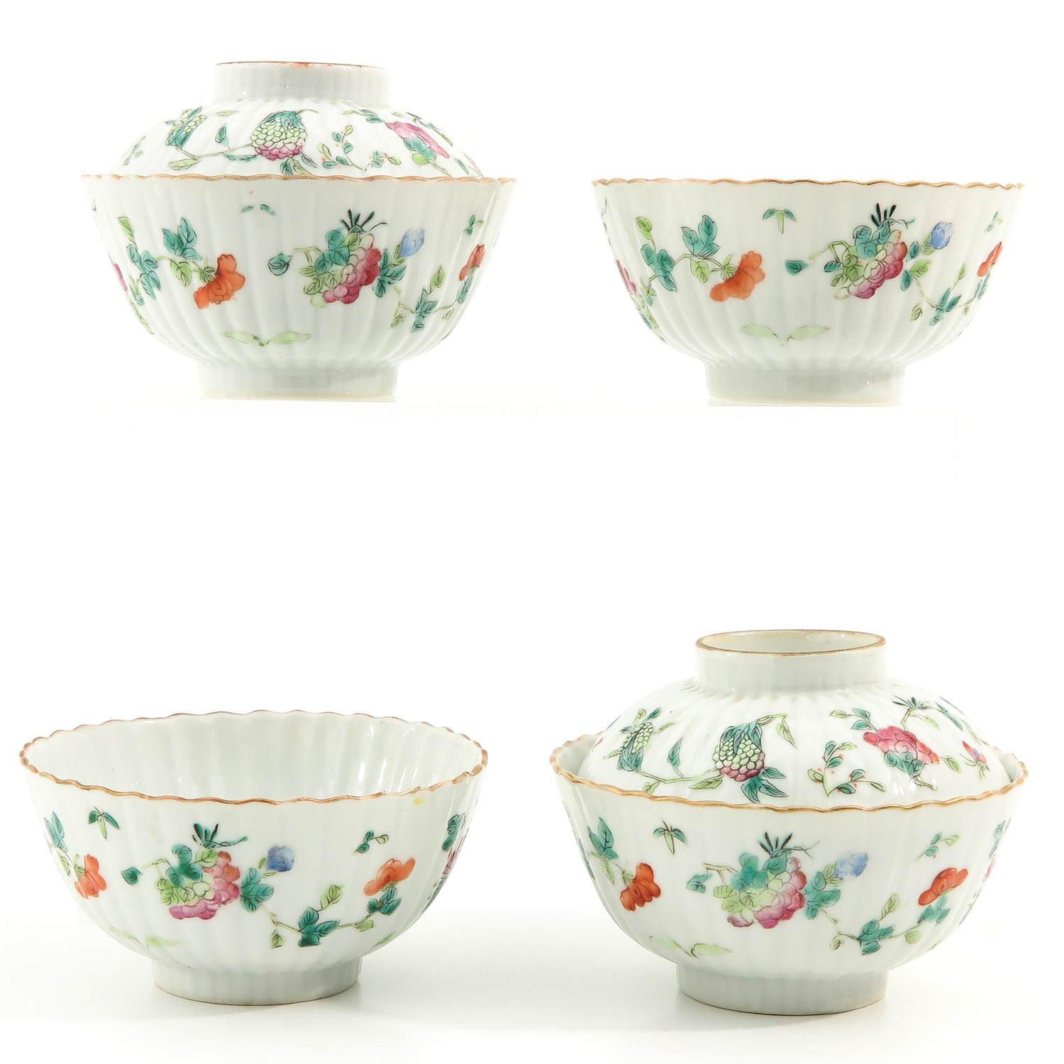 Famille Rose Bowls, Holders, and Covers - Image 3 of 9