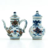 A Miniature Cruet and Vase with Cover