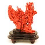 A Carved Red Coral Sculpture