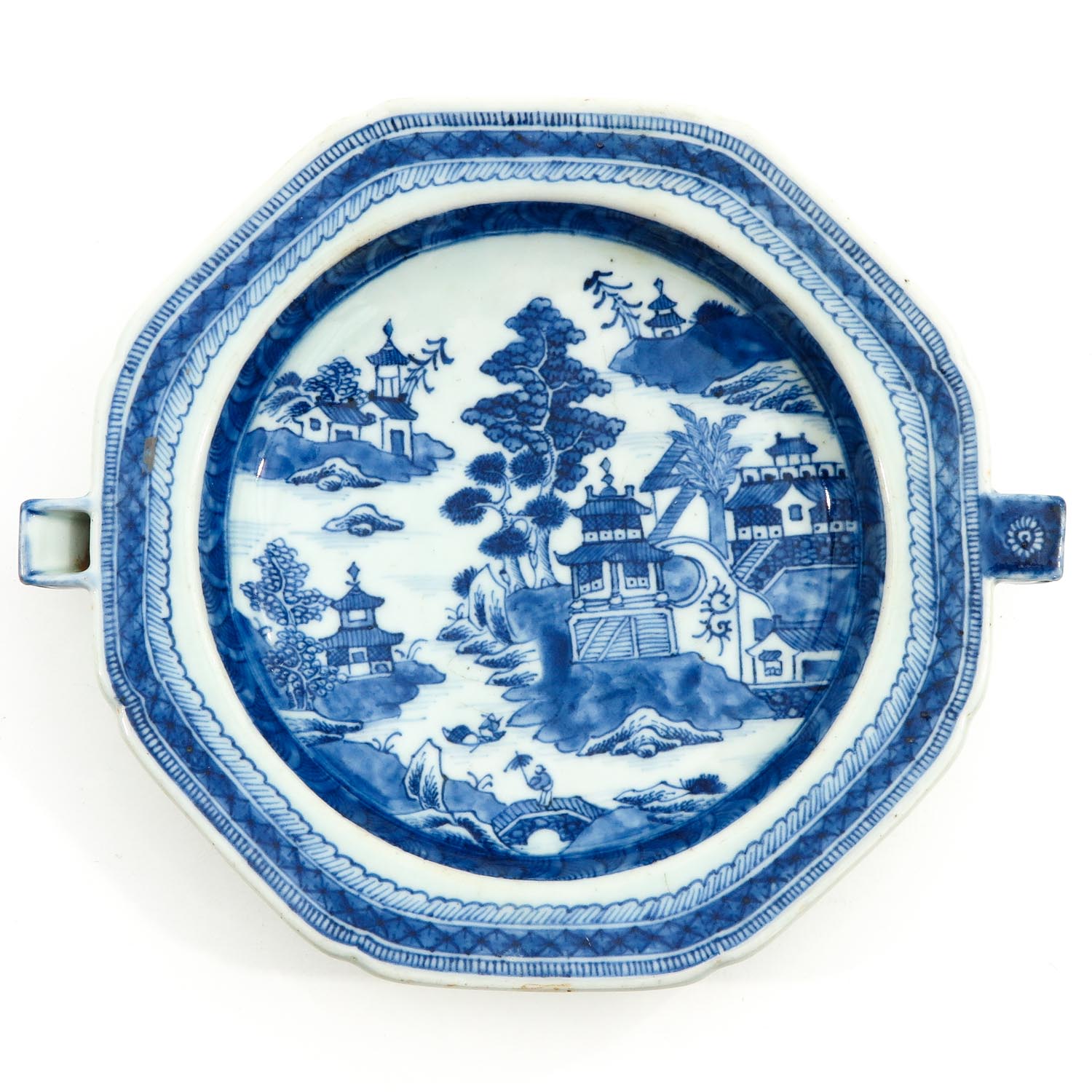 A Blue and White Plate Warmer