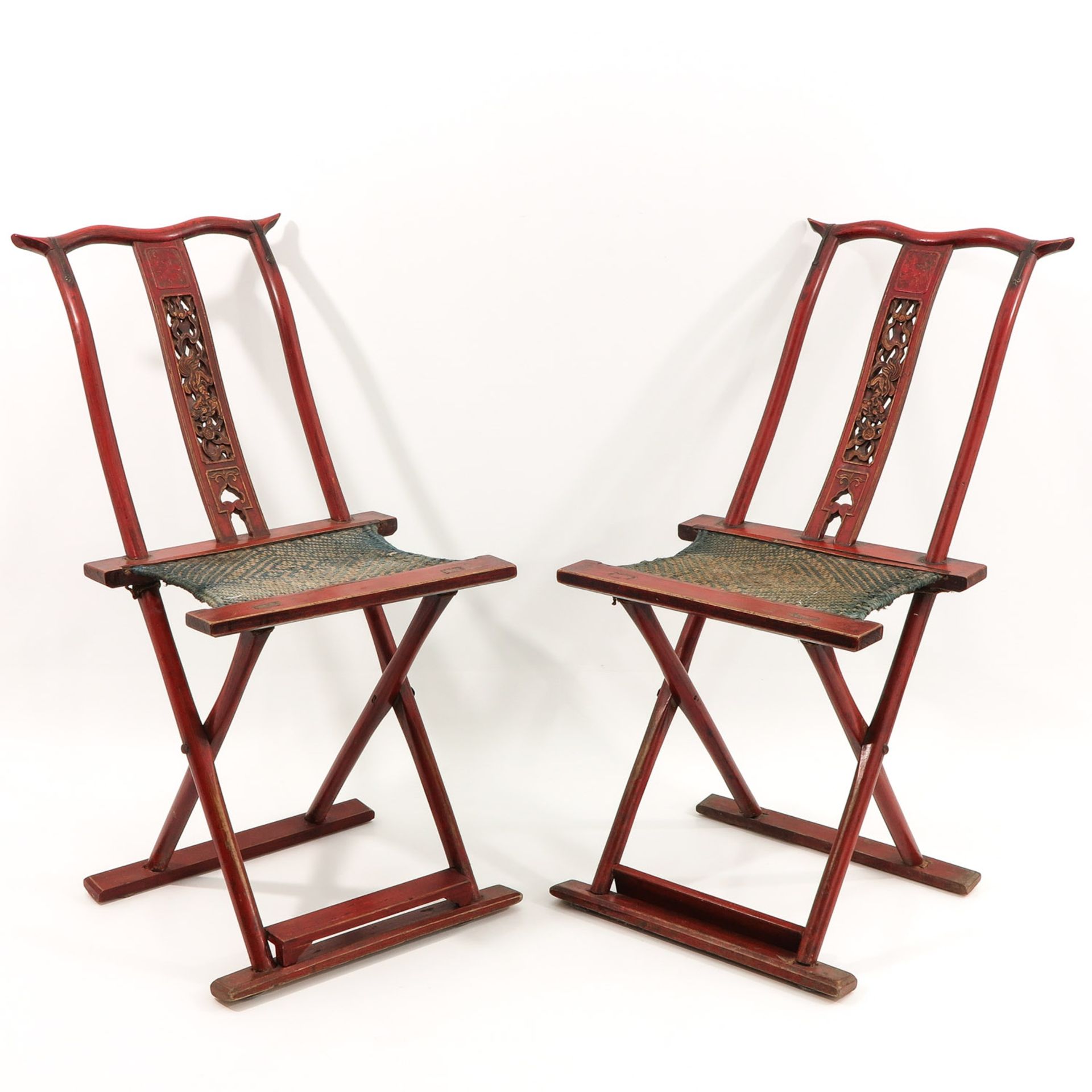 A Pair of Chinese Folding Chairs