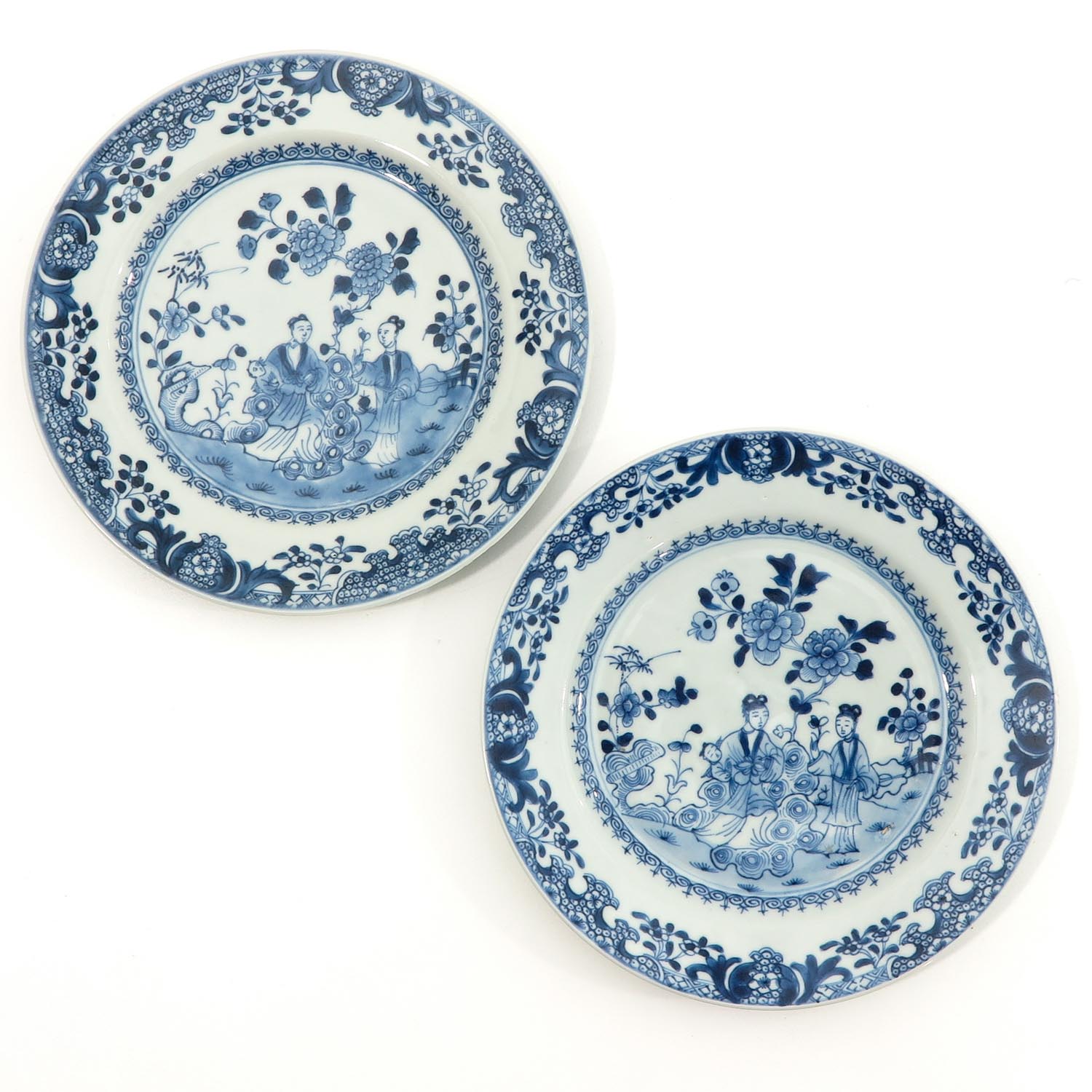 A Pair of Blue and White Plates