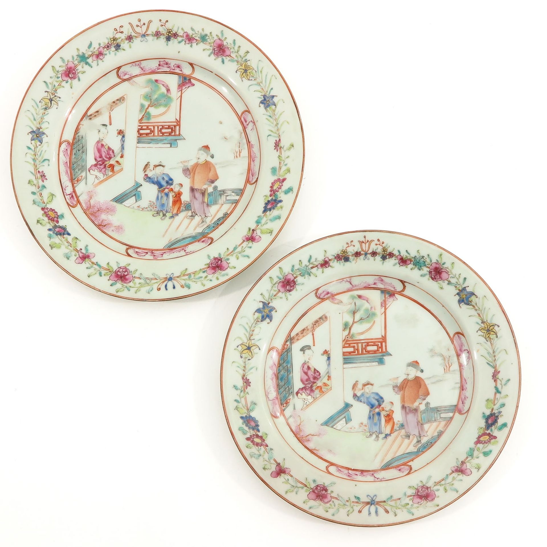 A Pair of Famille Rose Plates