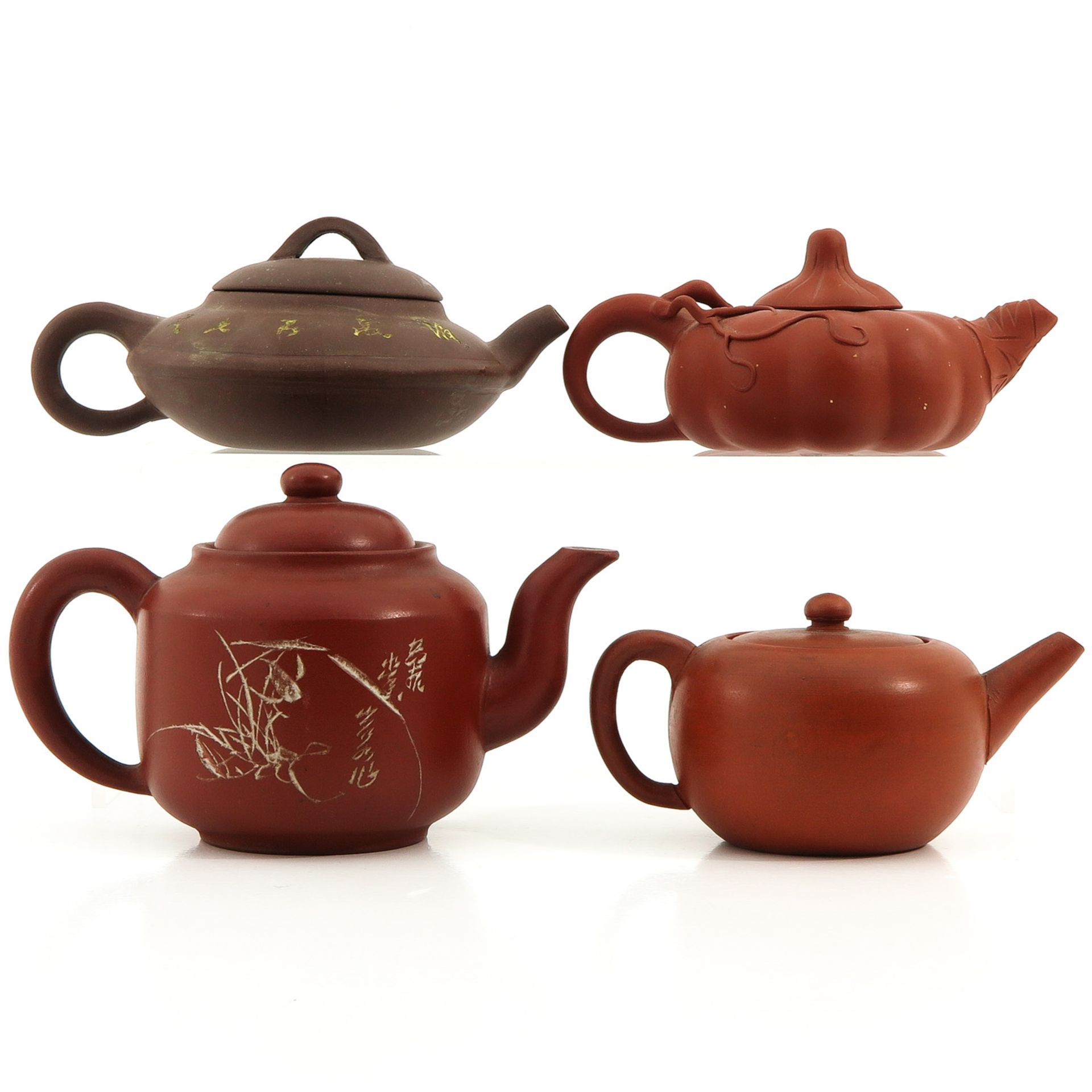 A Collection of 4 Yixing Teapots - Bild 3 aus 10