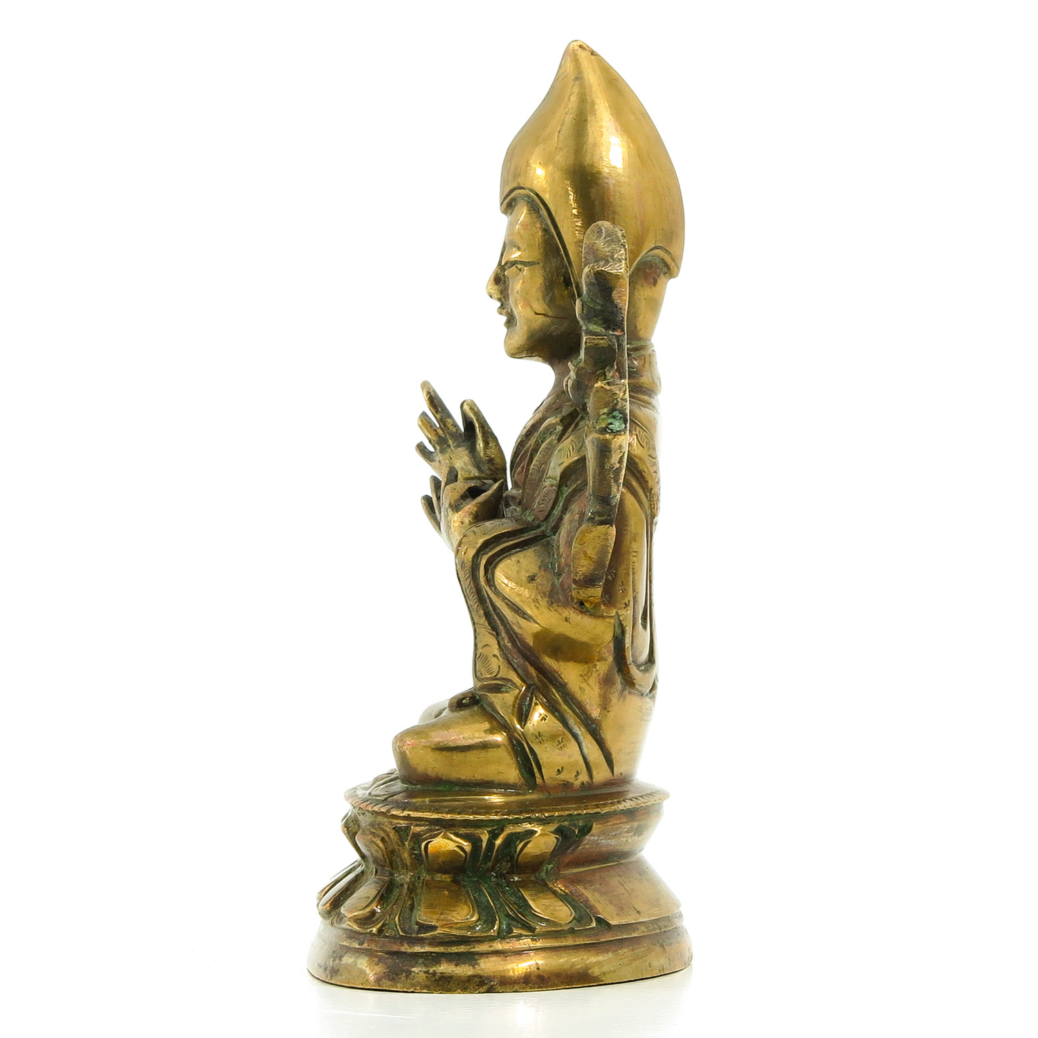 A Bronze Tibetan Lama Sculpture - Image 2 of 9