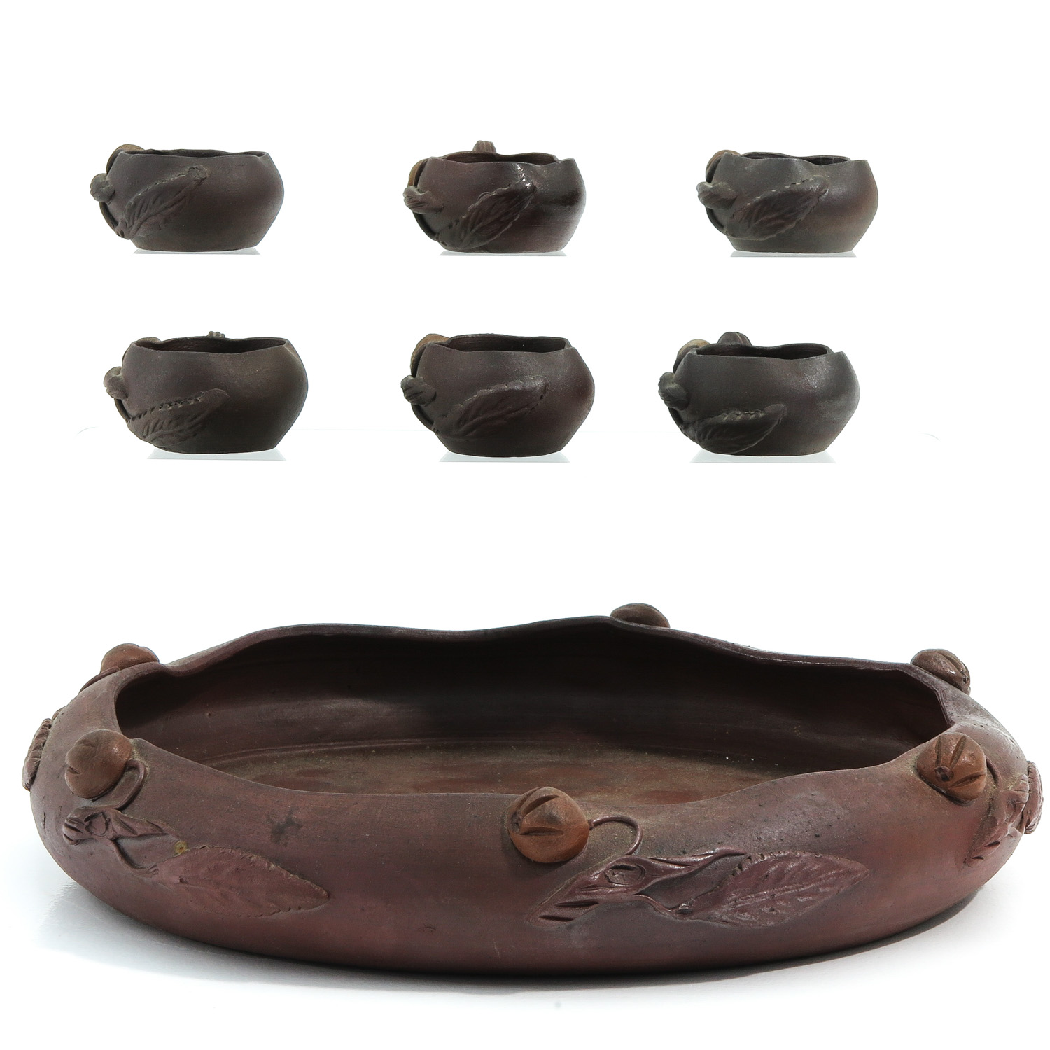 A Yixing Tray and 6 Cups - Image 2 of 10