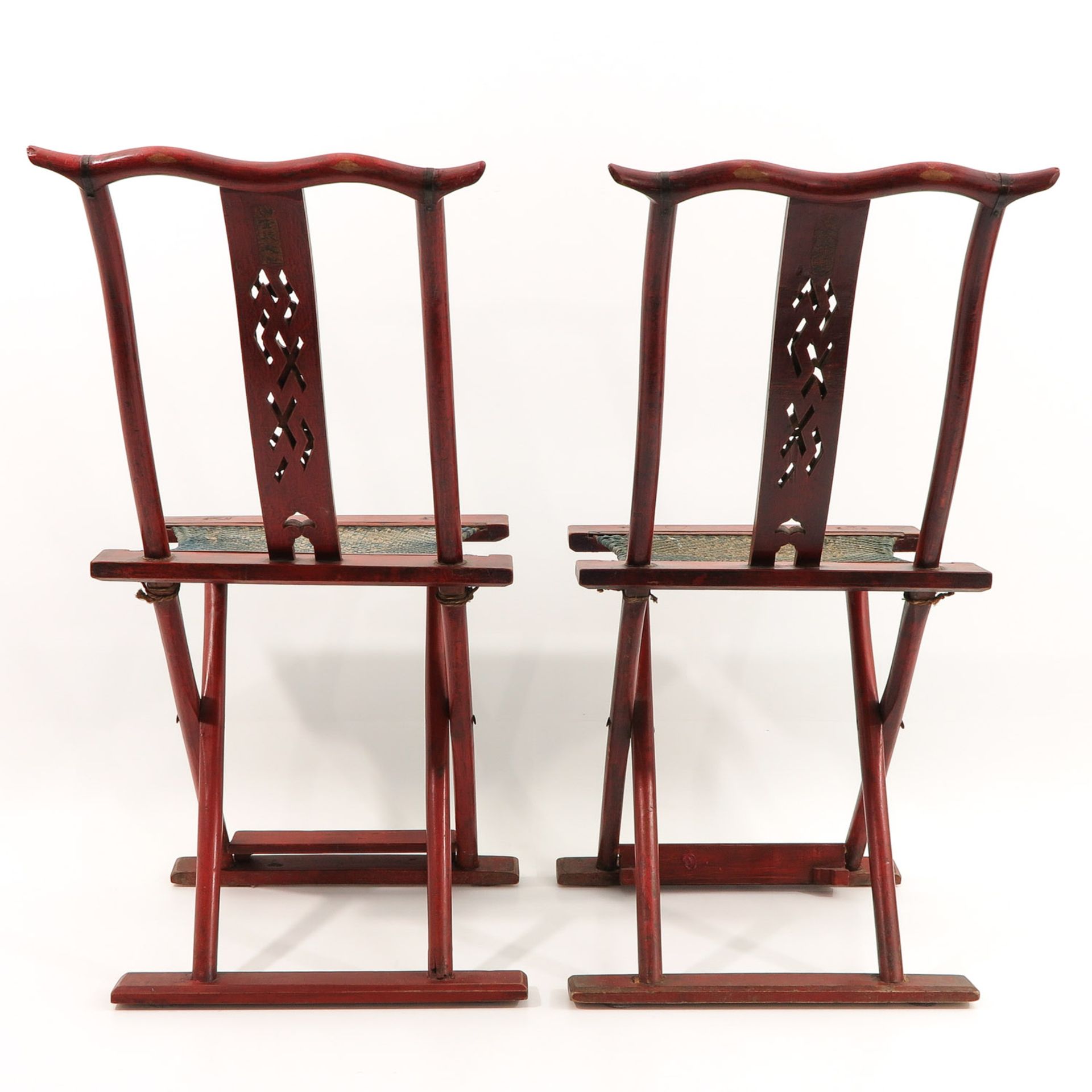 A Pair of Chinese Folding Chairs - Image 3 of 9