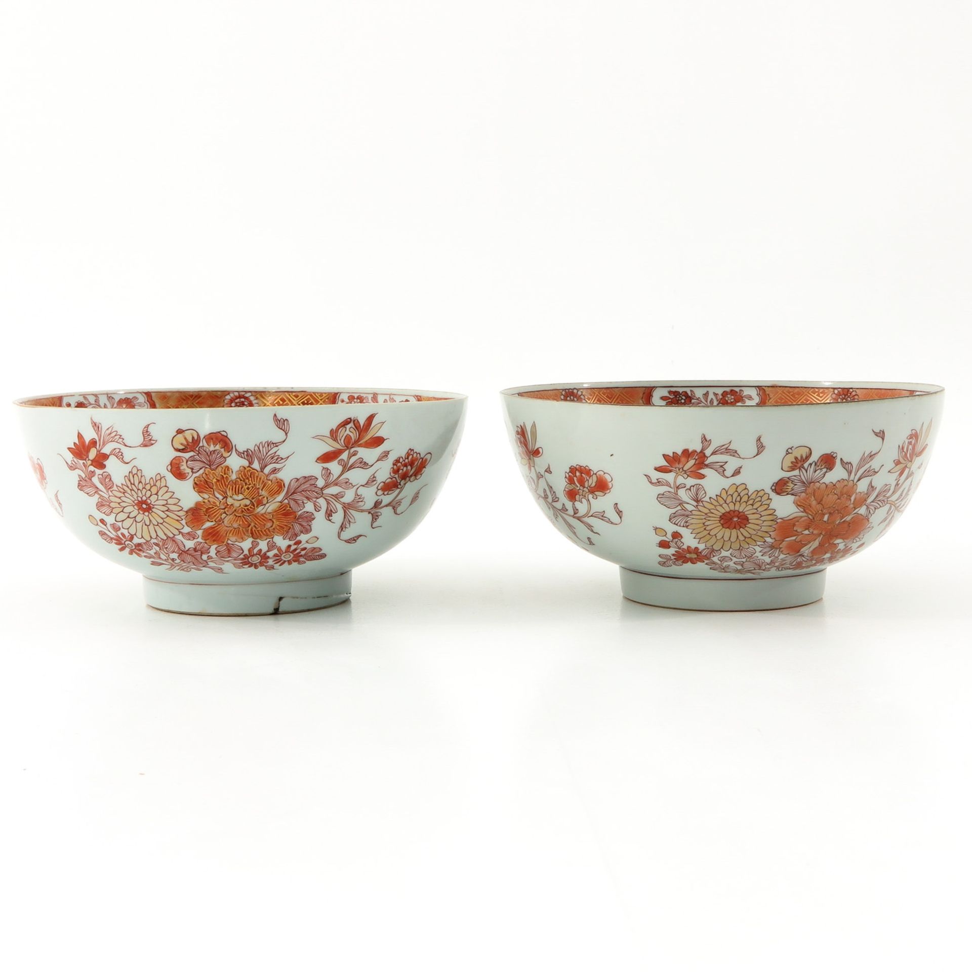 A Pair of Milk and Blood Decor Bowls