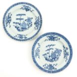 A Pair of Blue and White Plates