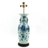 A Celadon and Blue Lamp