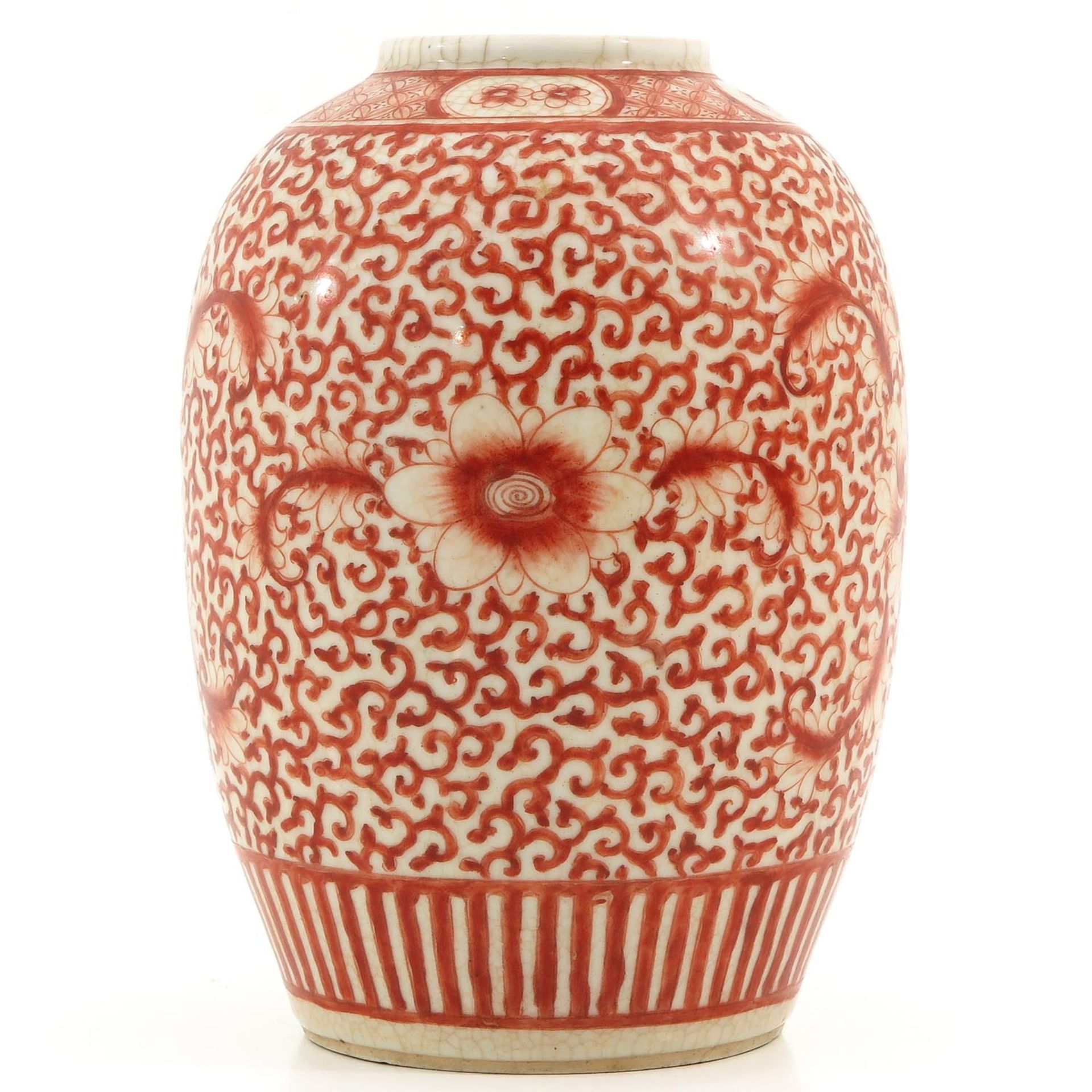 A Red Floral Decor Vase - Bild 4 aus 9