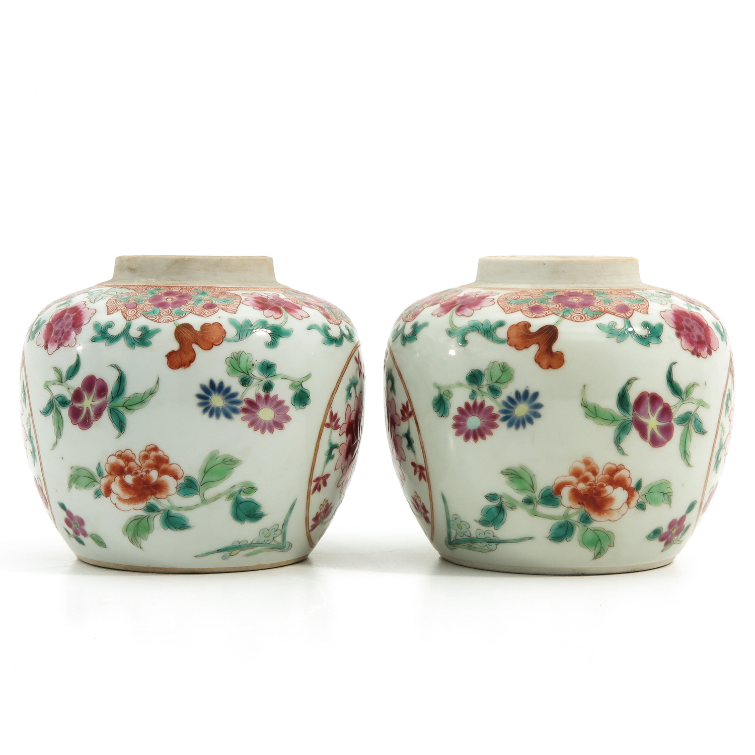 A Pair of Famille Rose Ginger Jars - Image 2 of 9