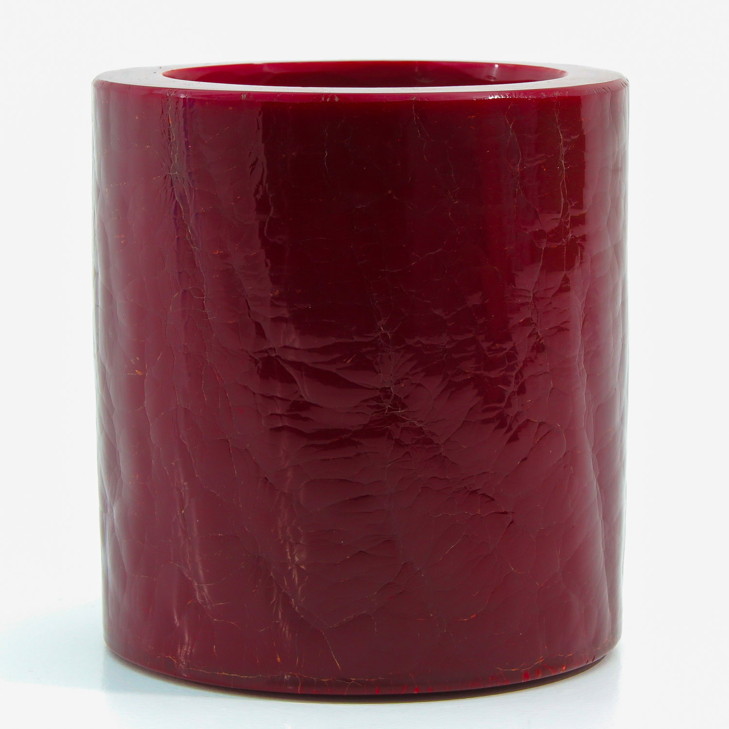 A Red Peking Glass Brushpot