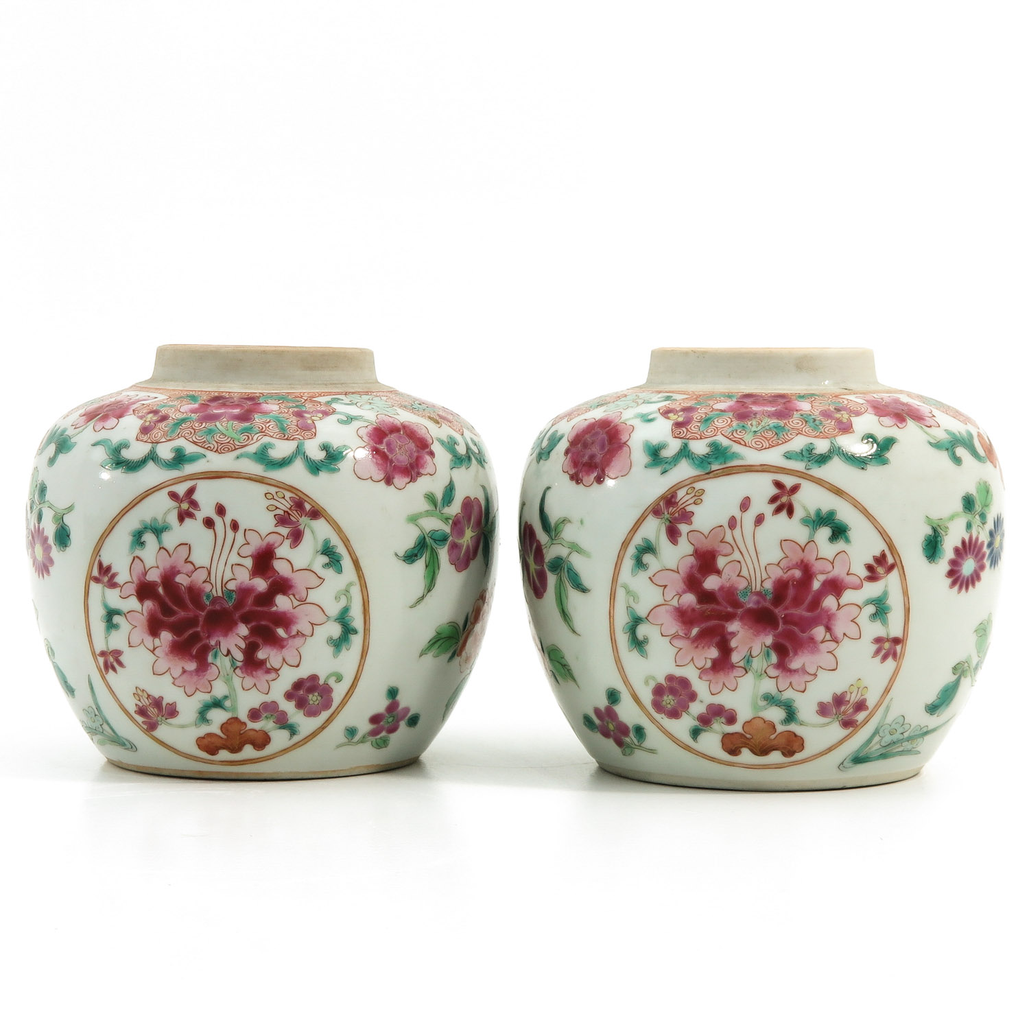 A Pair of Famille Rose Ginger Jars - Image 3 of 9