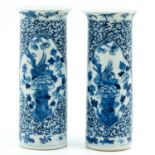 A Pair of Blue and White Vases