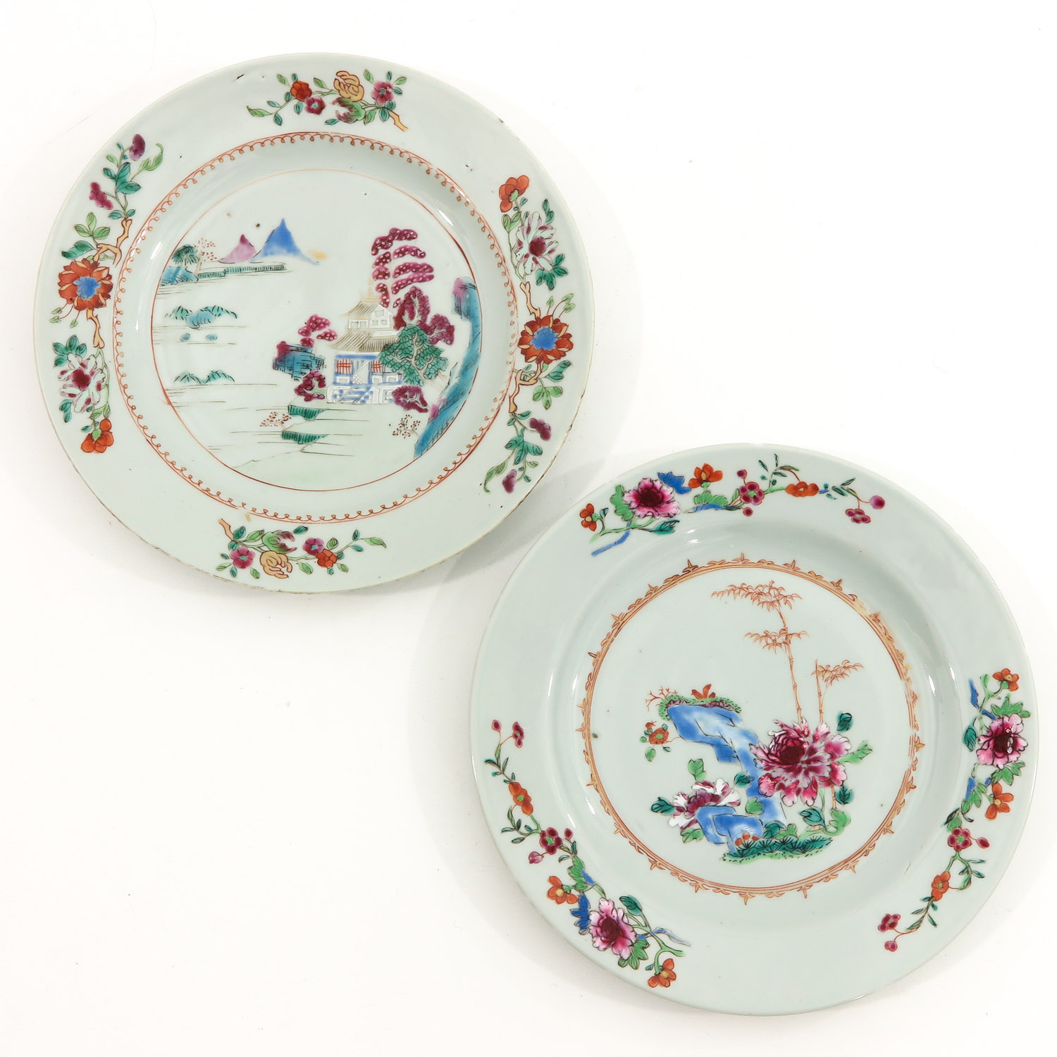 A Lot of 4 Famille Rose Plates - Image 5 of 10