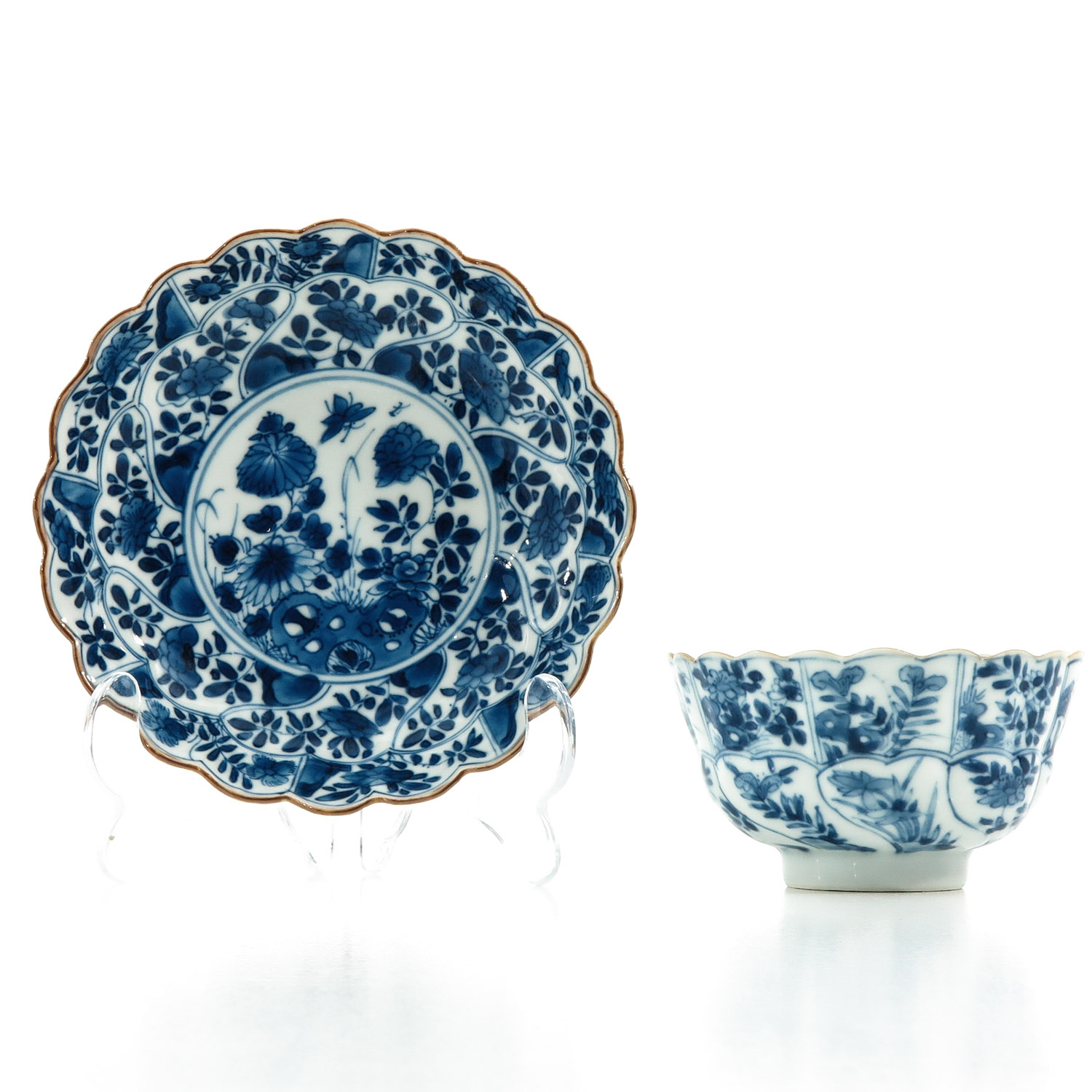 A Blue and White Cup and Saucer - Image 4 of 10