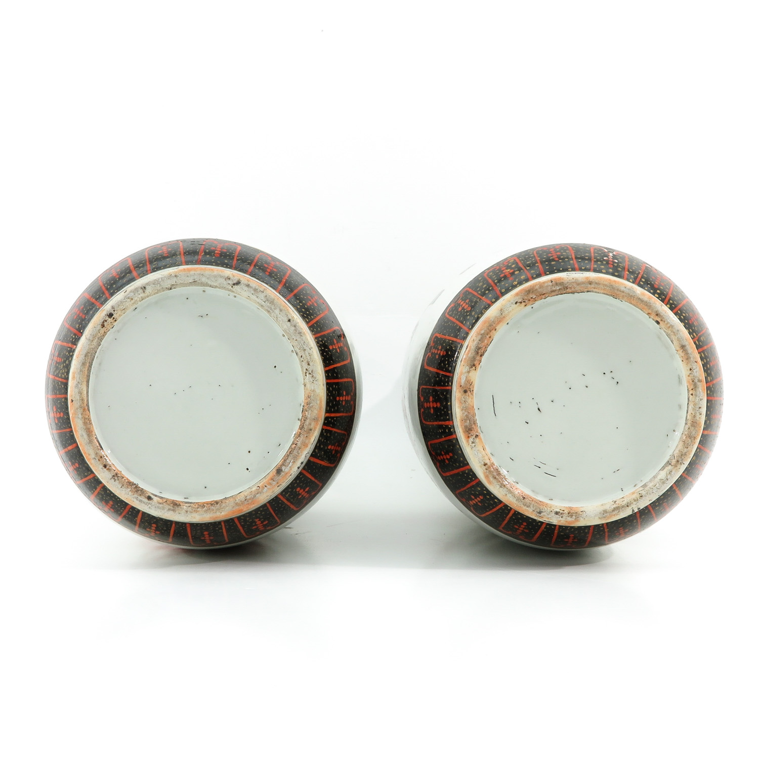 A Pair of Polychrome Decor Vases - Image 6 of 10