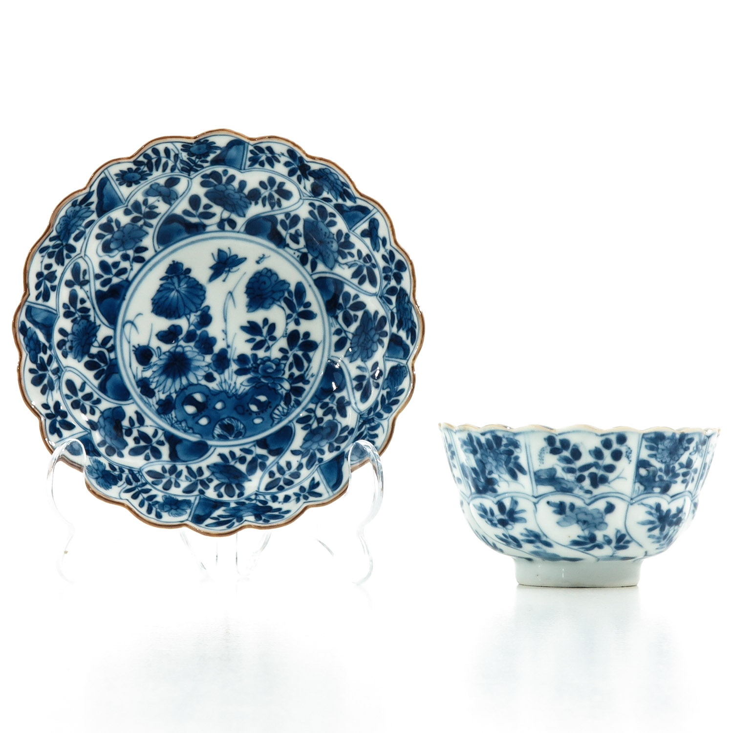 A Blue and White Cup and Saucer - Image 2 of 10