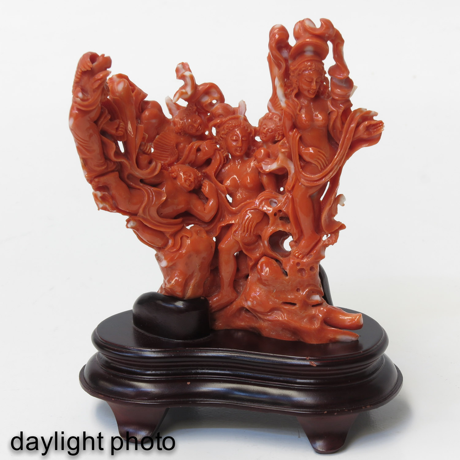 A Carved Red Coral Sculpture - Image 6 of 8