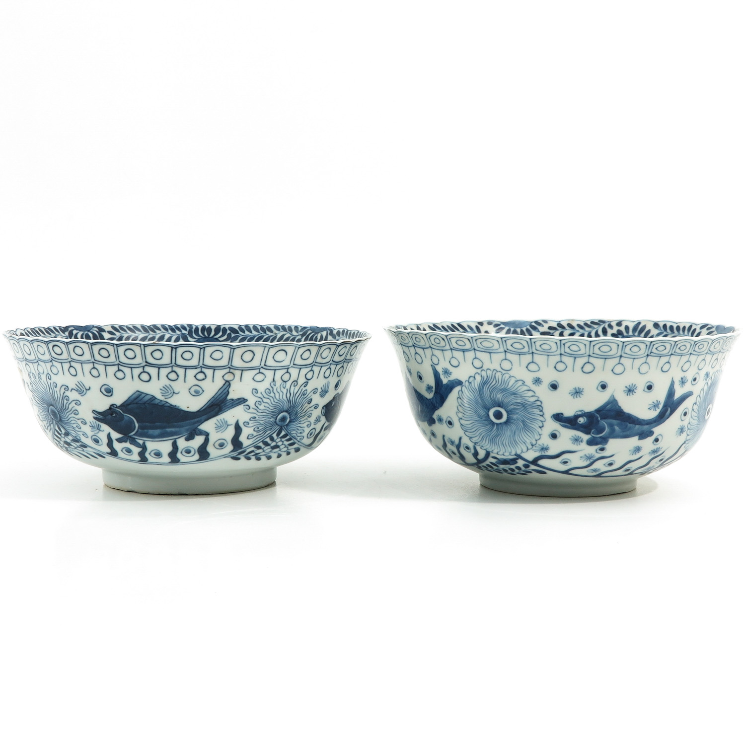 2 Blue and White Bowls