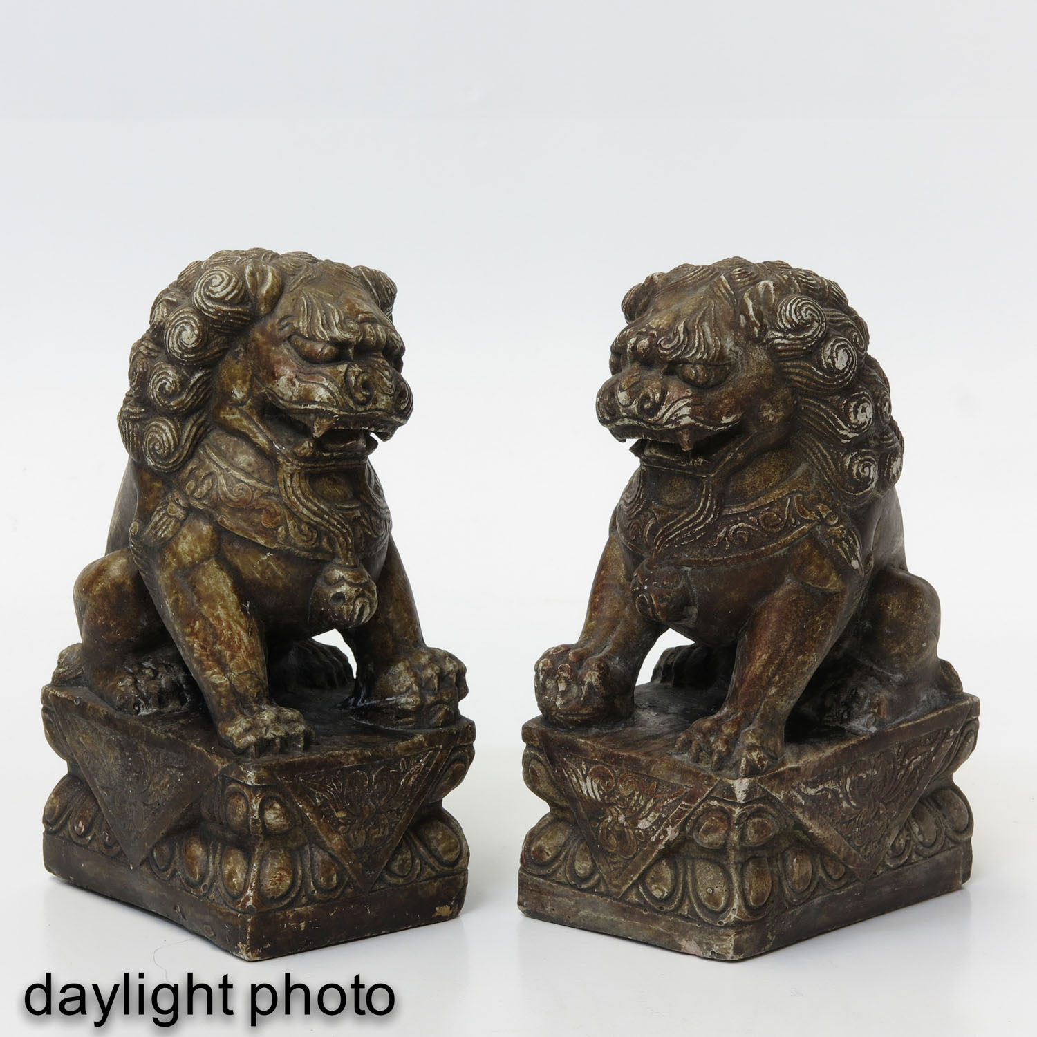 A Pair of Stone Temple Lions - Image 7 of 9