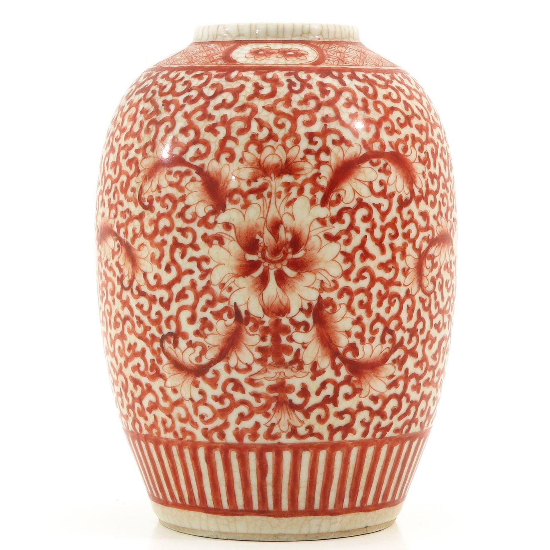 A Red Floral Decor Vase - Bild 3 aus 9